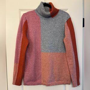 SUNDANCE Luna Color Block Turtleneck Sweater Women’s Size Medium